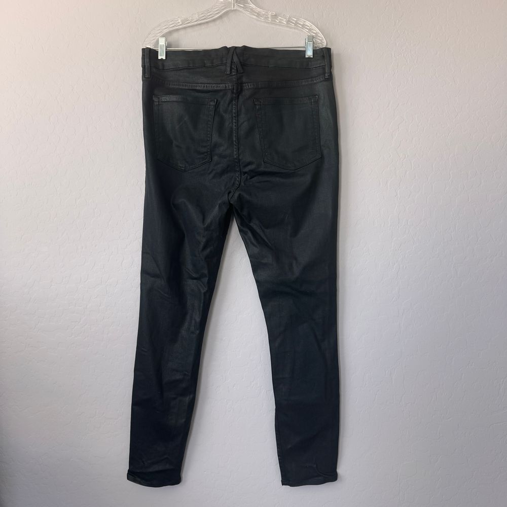 Good American Coated Black Jeans High Rise Skinny Sz 15/33 NWT - Picture 7 of 10